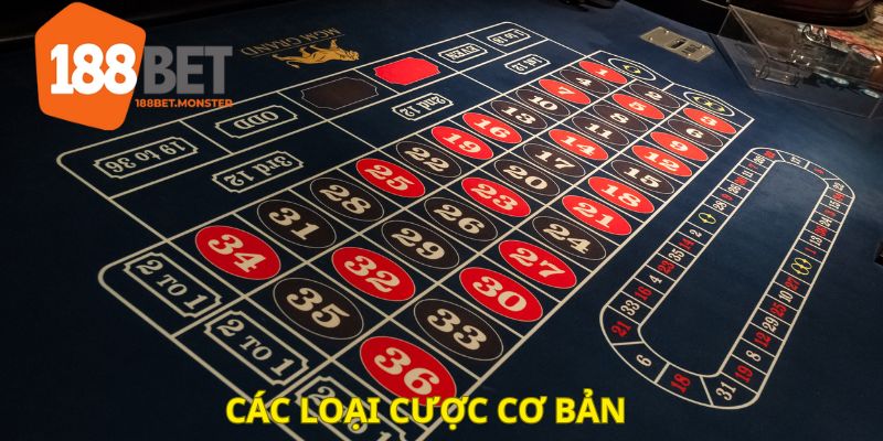 Roulette - Hướng dẫn đặt cược đỏ đen chắc thắng tại 188BET 3 Những lựa chọn cửa cược cơ bản mà người mới phải nắm vững